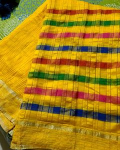 Gorgeous Yellow Saree Perfect For Haldi Event.