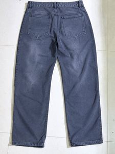 Black Classic Mid Rise Grey Wash Denim Jeans