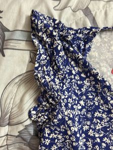 Chic Blue Floral Dress