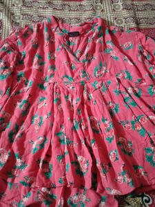 Pink Floral Print Kurta