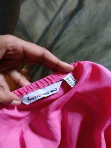 Hot Pink Satin Cowl Neck Cami Top