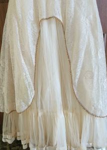 Elegant Off-White Dress with Gold Embellishments