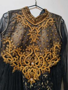 Elegant Black &amp; Gold Kurta Set
