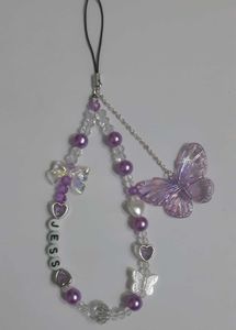 Purple Butterfly Phone Charm