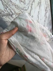 cotton white duppata