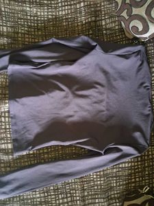 Black Long Sleeve Square Neck Top