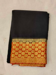 Black Chiffon Saree with Zari Border |