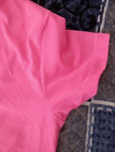 Bright Pink Casual T-Shirt