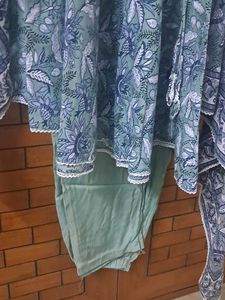 pure Cotton  a line kurta  n trouser  dupatta