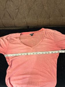 Coral Ombre V-Neck T-Shirt