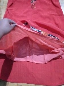 Fire Orange Trim Kurti