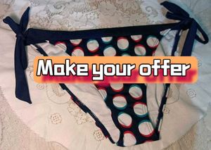 Navy Blue Polka Dot Bikini Bottoms