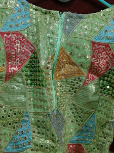 Embellished Geometric Print Blouse