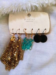 3 Pairs of Dangle Earrings