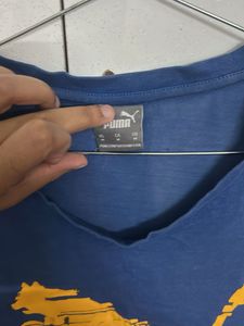 Puma Blue T-Shirt with Yellow Logo