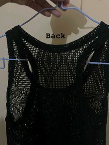 Black Mesh Tank Top