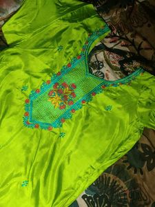 Vibrant Green Embroidered Kurta