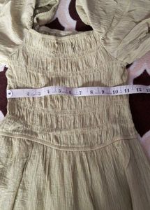 Light Yellow Off-Shoulder Smocked Dress