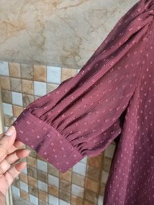 Sheer Puff Sleeve Top