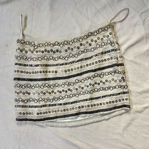 Sparkly Heavy Detail Mini Skirt