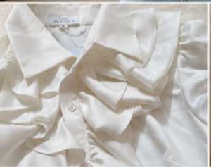 White Chiffon Ruffle Front Blouse