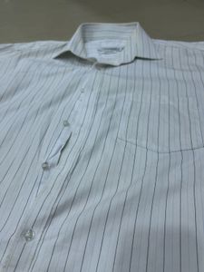 Classic Striped Men's White Shirt