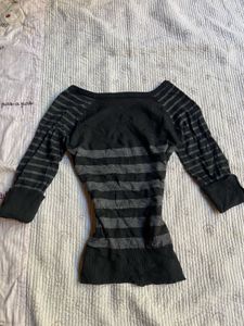 vintage striped y2k fitted top