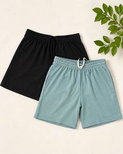 Trendy Ribbed Cotton Women Shorts