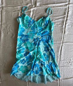 Zara Blue Floral Mini Dress