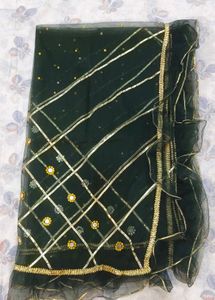 Elegant Green Embroidered Dupatta