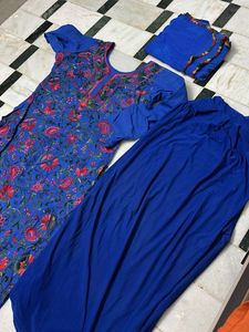Vibrant Blue Embroidered Kurta Set