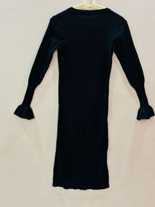 Black Knit Midi Dress