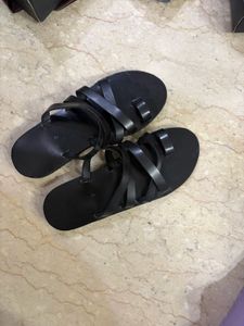 Fabindia Black Leather flats
