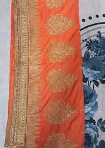 🪞Vintage Orange Saree with Blouse
