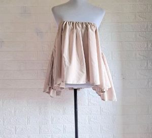 Strapless Beige Flowy Top