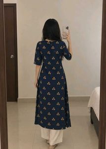 Stylish Navy Blue Printed Kurta Set