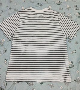 Striped T-Shirt with Cute Dog Patch