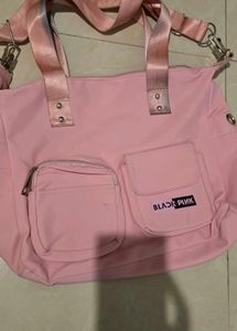 Pink Tote Bag with Blackpink Logo