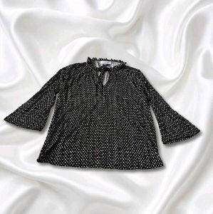 Chic Black & White Polka Dot Top