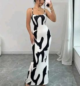 Stylish Abstract Print Maxi Dress