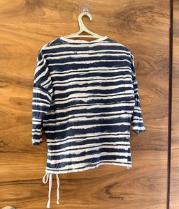 Striped Tie-Up Casual Top