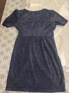 Sparkly Navy Blue Wrap Dress