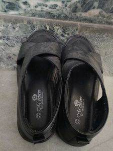 Men's Black Leather Sandals
