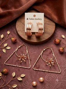 Rose Gold Layered Hoop Earrings