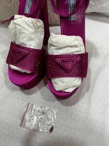PRADA Sparkling Platform Heels