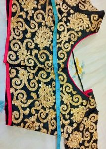 Party Wear Saree With Heavy Blouse