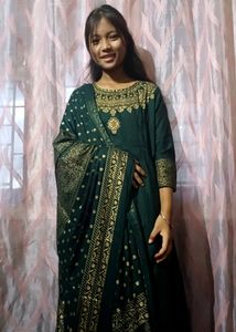 Green Kurti With Duppata