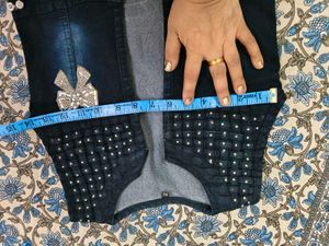 Denim Embellished half jacket for 5-7 years girl
