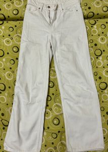 H&M White Wide Leg Jeans