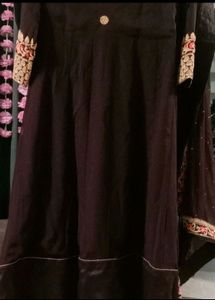 Elegant Embroidered ethnic gown with pant dupatta